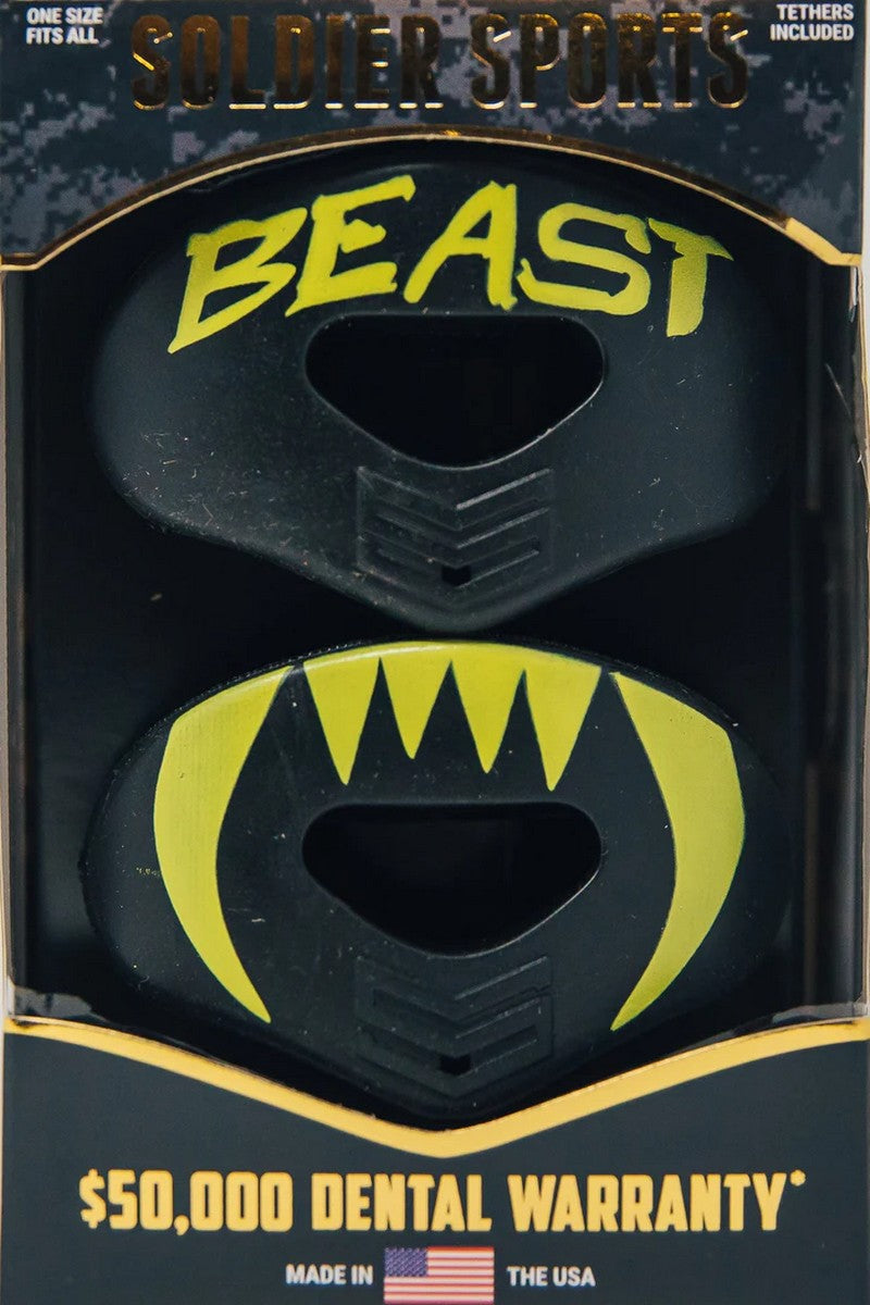 Soldier Black/Yellow Beast Football Lip Protector