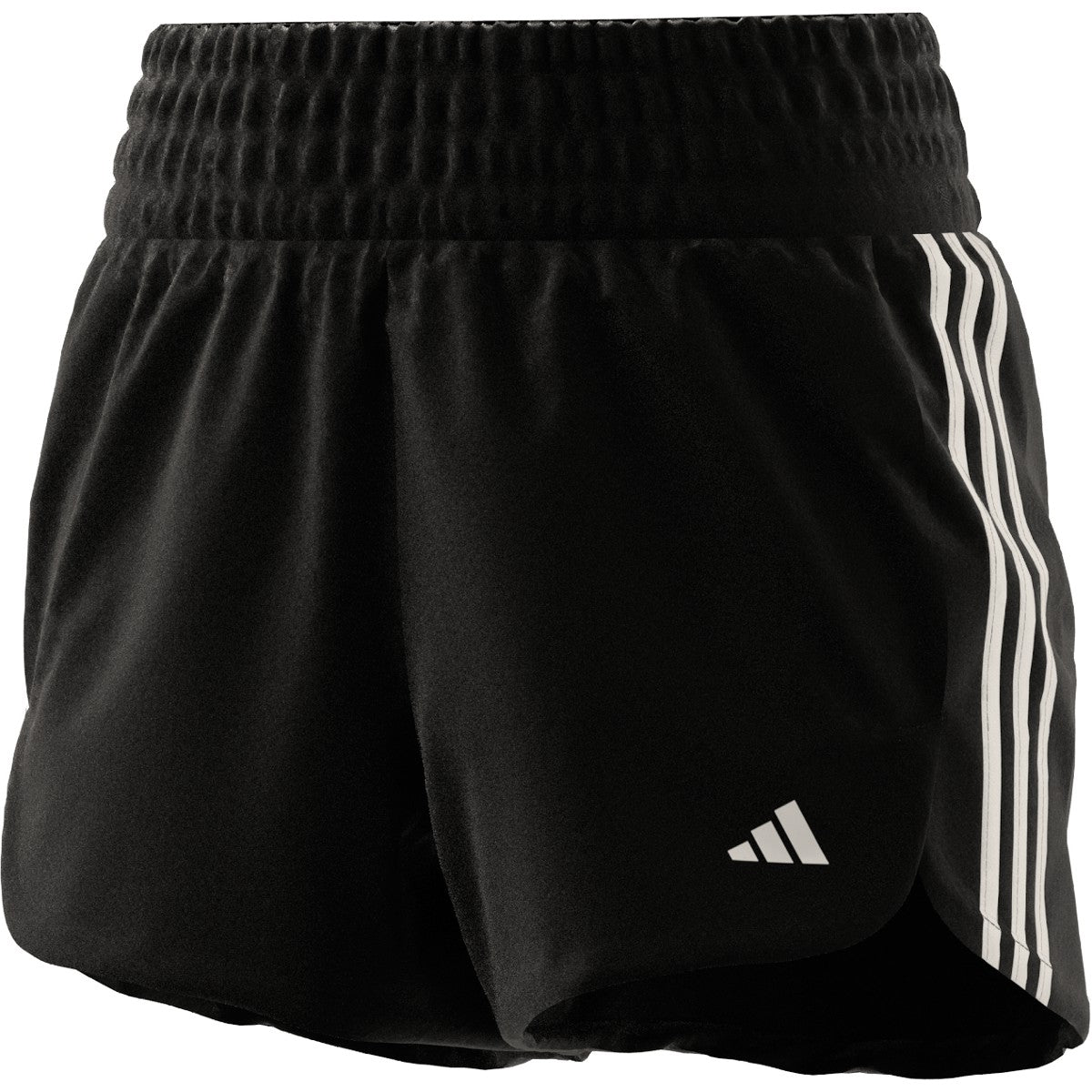 Adidas Womens Pacer Training 3-Stripe Woven High Rise Shorts