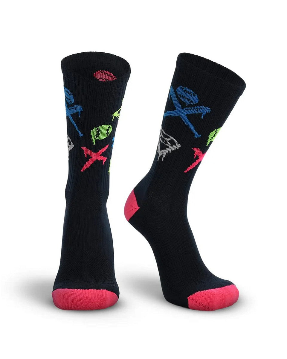TCK After-Glow Graffiti Neon Baseball Crew Socks