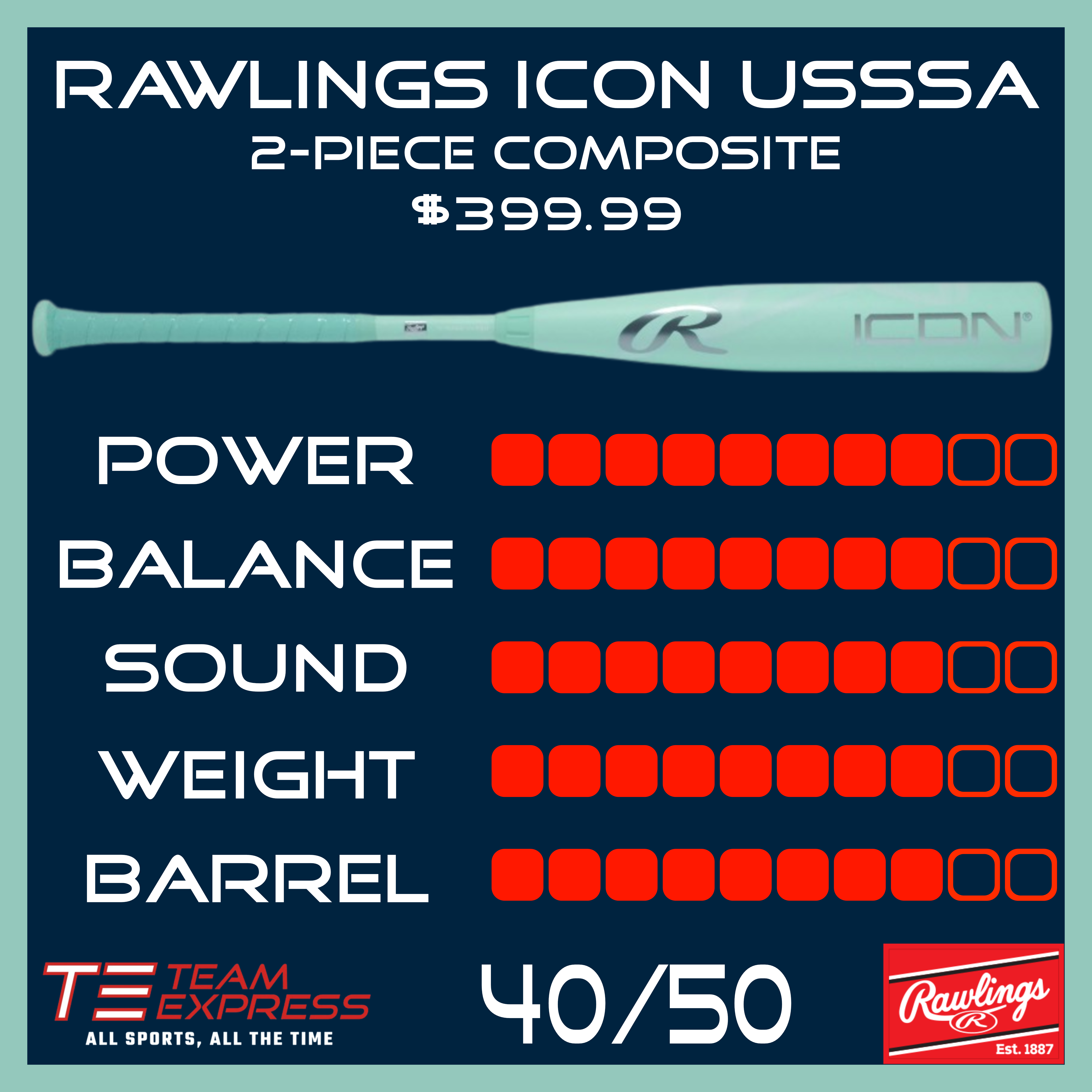 Rawlings 2026 Icon USSSA Baseball Bat