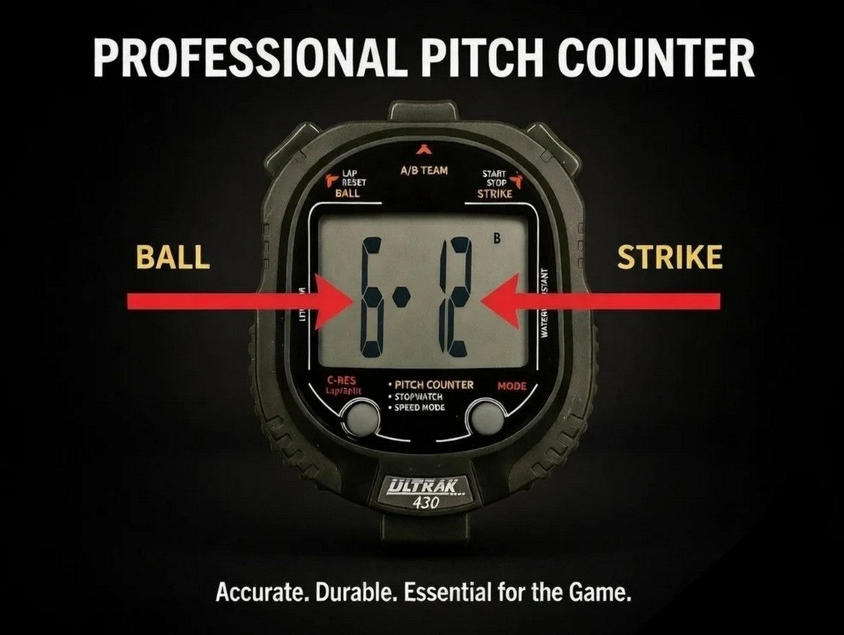 ULTRAK 430 Pitch Counter With Strike Percentage & Pitch Speed Monitor - 2 Memory Stopwatch