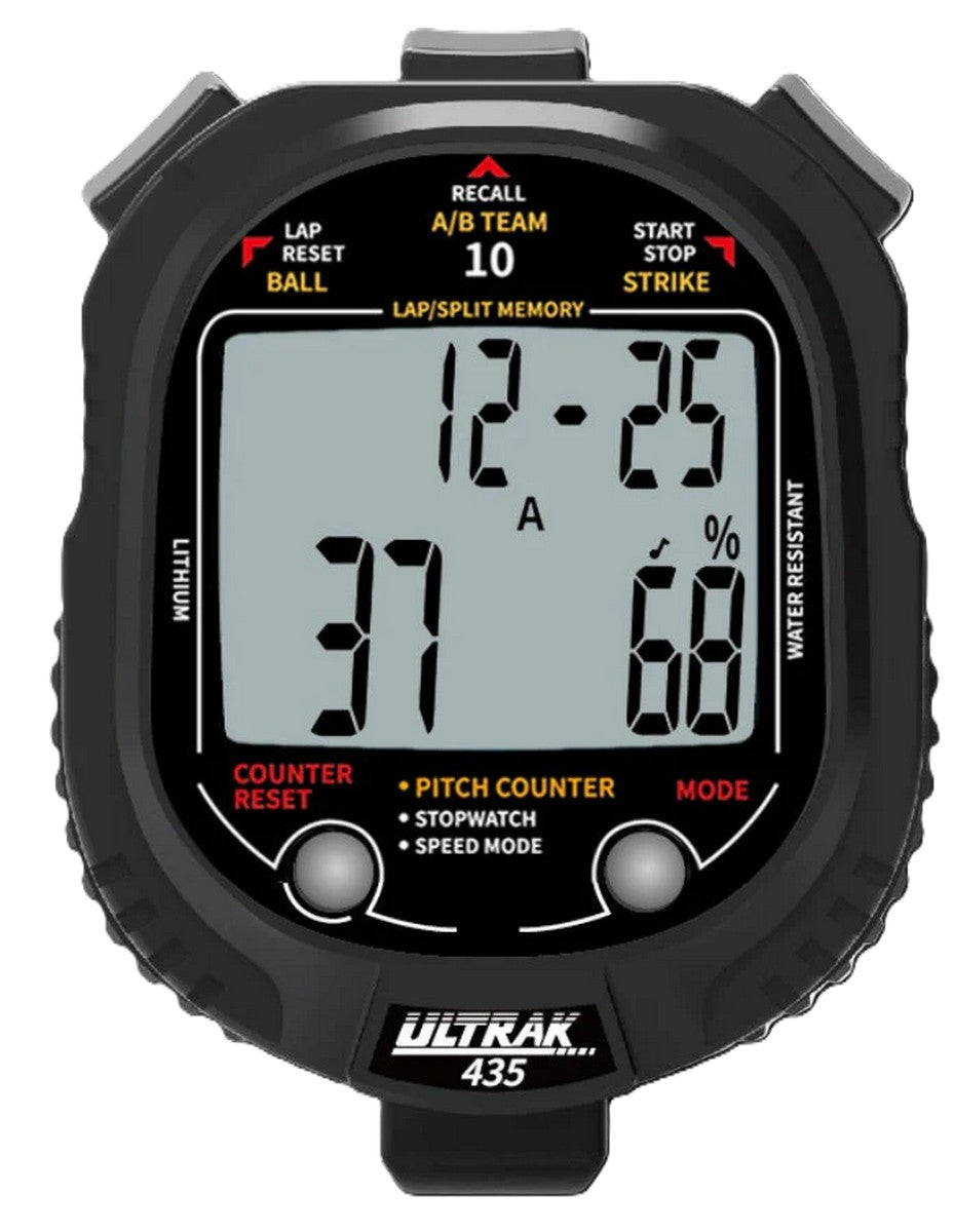 ULTRAK 435 Pitch Counter With Strike Percentage & Pitch Speed Monitor - 10 Memory Stopwatch