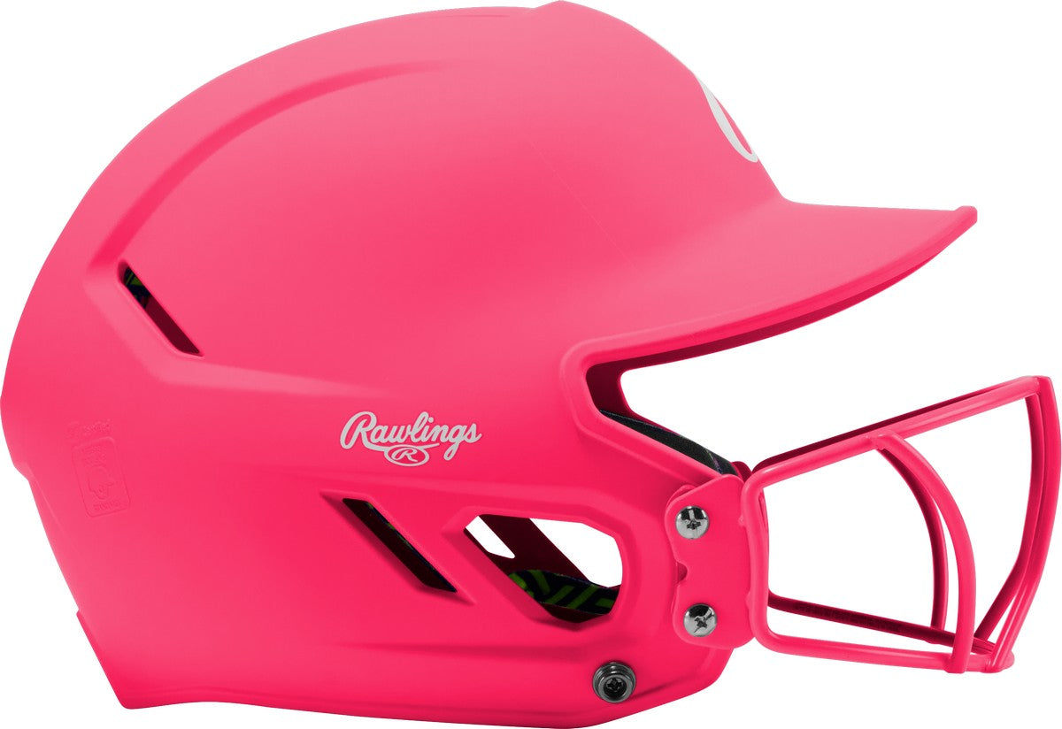 Rawlings Coolflo Max Highlighter Series Youth Batting Helmet with Softball Face Guard