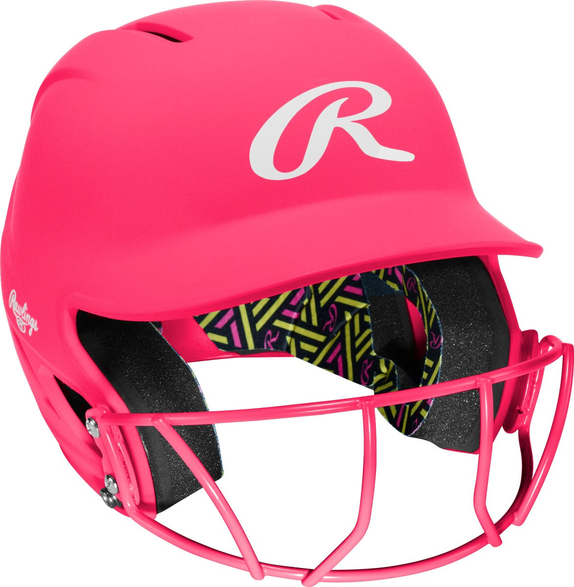 Rawlings Coolflo Max Highlighter Series Youth Batting Helmet with Softball Face Guard
