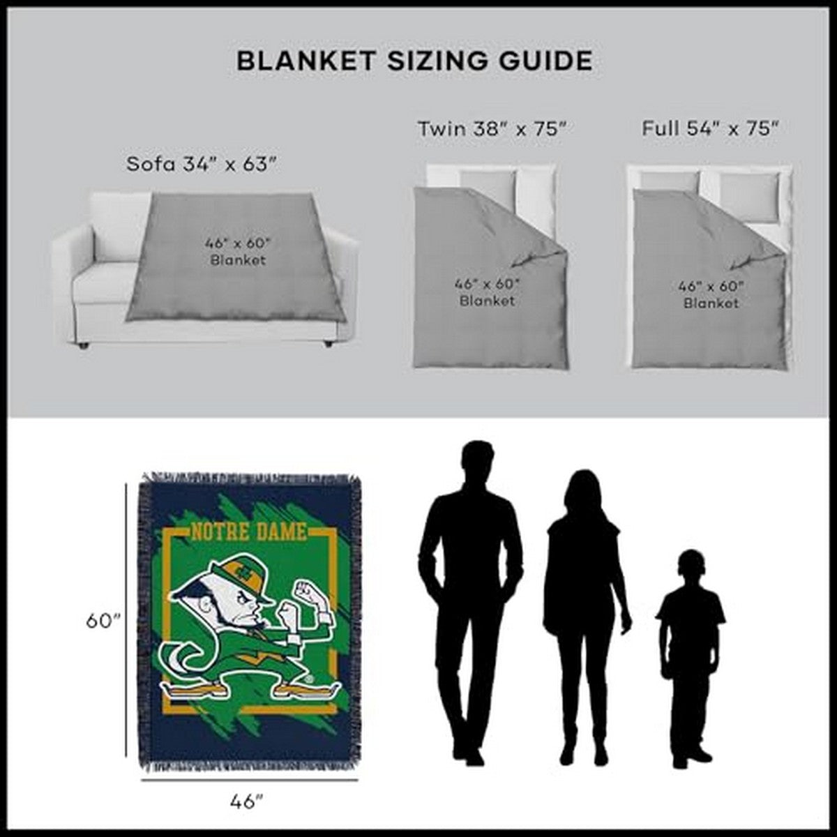 Northwest NCAA 46X60 Micro Raschel Throw Blanket