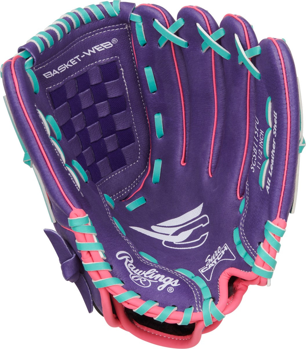 Rawlings Sure Catch Series SCSB115PU Model 11.5" Youth Fastpitch Softball Glove