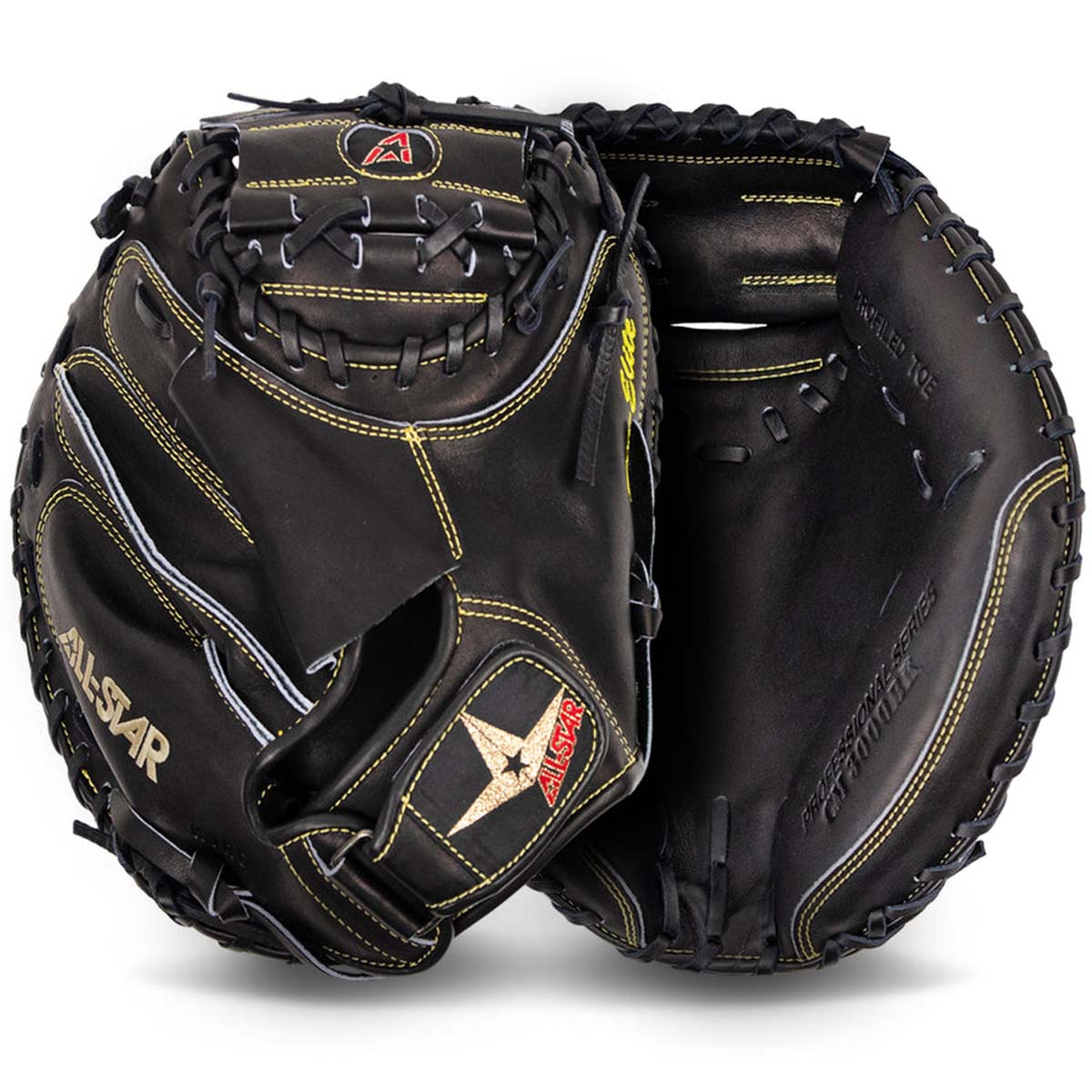 All Star Pro Elite Solid Black Series 33.5" Baseball Catcher's Mitt