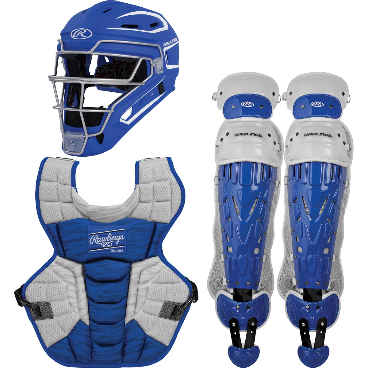 catcher gear rawlings Rawlings Intermediate Velo 2.0 Catcher's Set Scarlet/White
