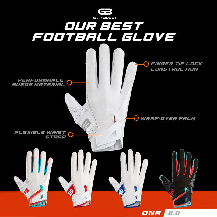 Grip Boost DNA 2.0 Adult Football Gloves with Engineered Grip Boost Plus