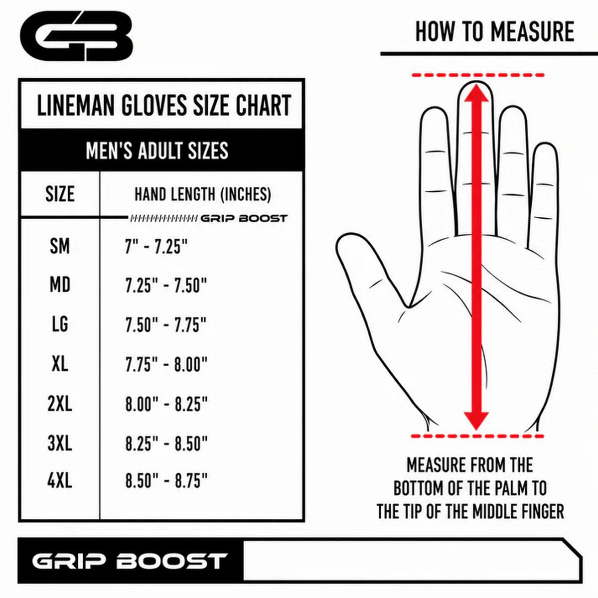 Grip Boost Big Skill 2.0 Adult Lineman Football Gloves