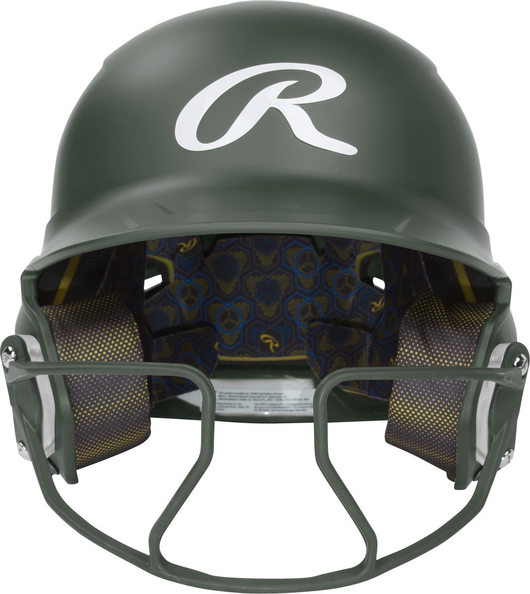 Rawlings Junior Fastpitch Matte Mach Hi-Viz 1-Tone Batting Helmet with Attached Hi-Viz Face Guard