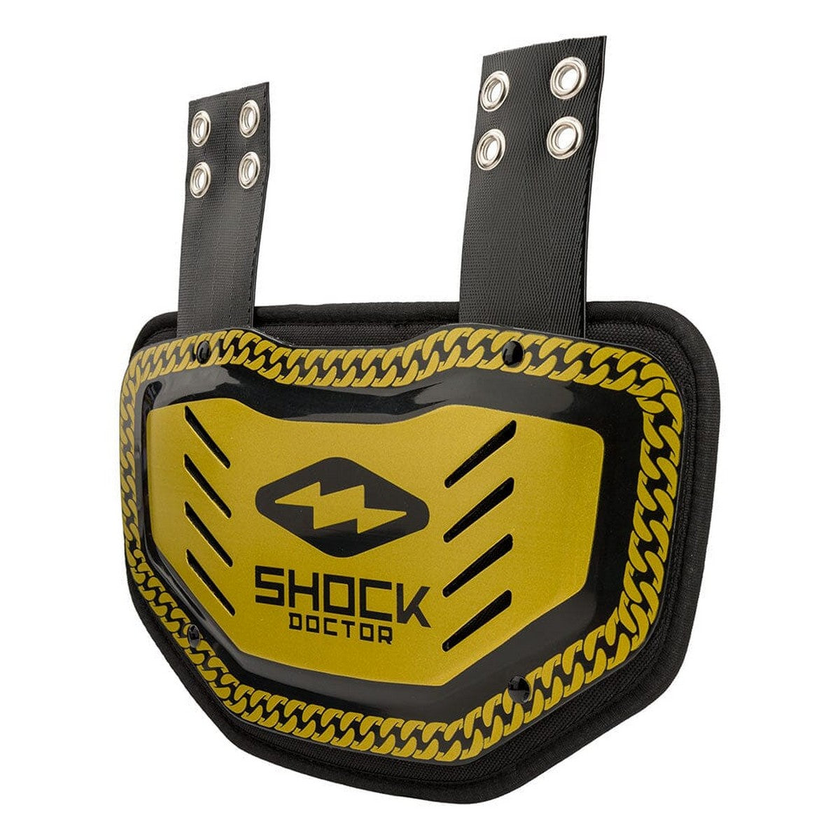 Shock Doctor Adult Showtime Black-Gold Chain Football Back Plate