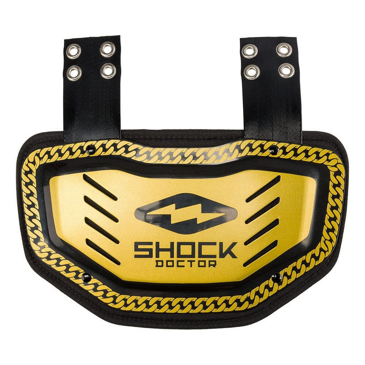 Shock Doctor Adult Showtime Black-Gold Chain Football Back Plate
